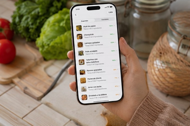 Recetas sugeridas según tu lista en Listyflow